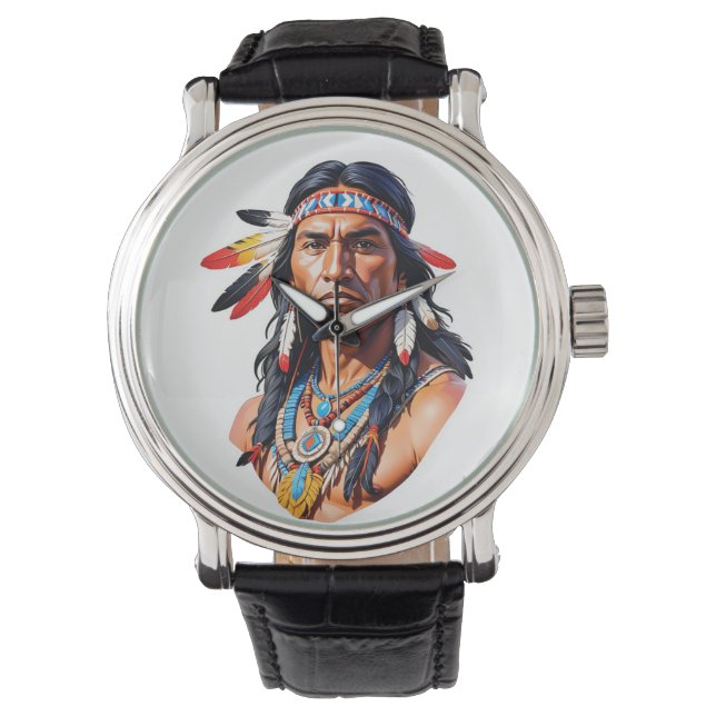 Indiaans Man Horloge (Voorkant)