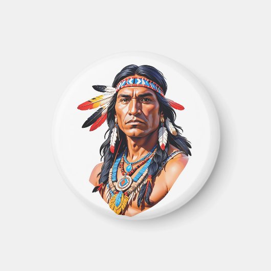 Indiaans Man Magneet (Voorkant)