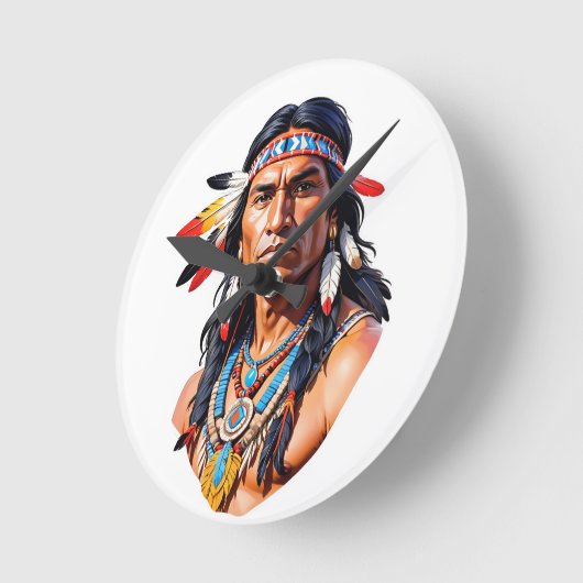 Indiaans Man Ronde Klok (Hoek)