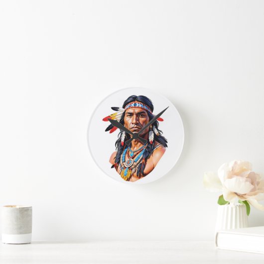 Indiaans Man Ronde Klok (Huis)