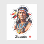 Indiaans Man Sticker (Vel)