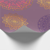 indiaans mandala paars met goud cadeaupapier (Hoek)