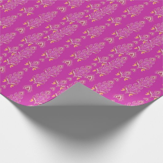 indiaans mandala roze kussen decor cadeaupapier (Hoek)