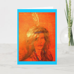 indiaans meisje Howgh Greetings Kaart