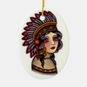 indiaans meisje keramisch ornament (Voorkant)