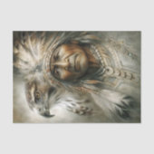 Indiaans opperhoofd & arend decoupage tissuepapier (Voorkant)