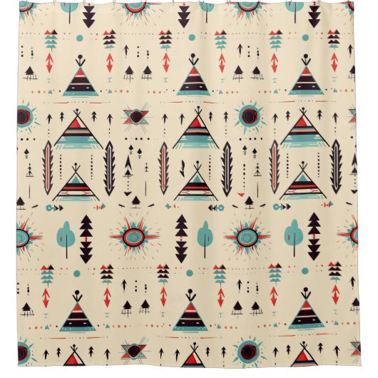 Indiaans patroon douchegordijn (Voorkant)