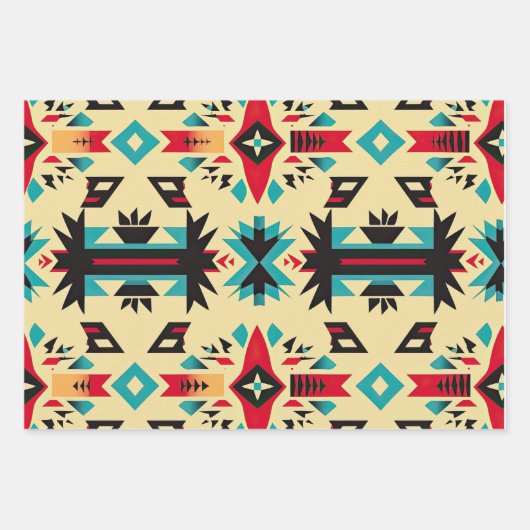 Indiaans patroon inpakpapier vel (Voorkant 3)