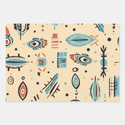 Indiaans patroon inpakpapier vel (Voorkant 2)