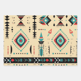 Indiaans patroon inpakpapier vel