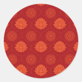 Indiaans patroon ronde sticker (Voorkant)