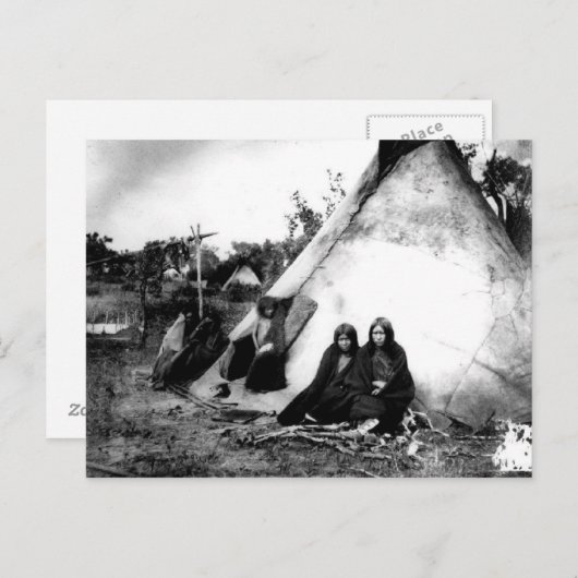 Indiaans portret briefkaart (Voorkant / Achterkant)