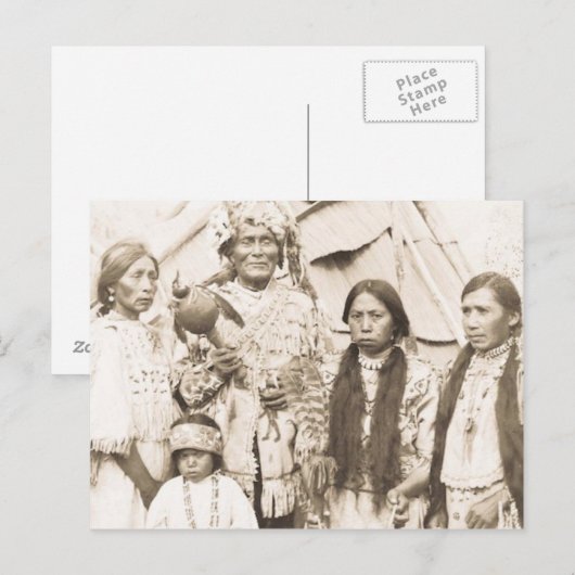 Indiaans  portret briefkaart (Voorkant / Achterkant)