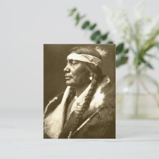 Indiaans portret briefkaart (Staand voorkant)