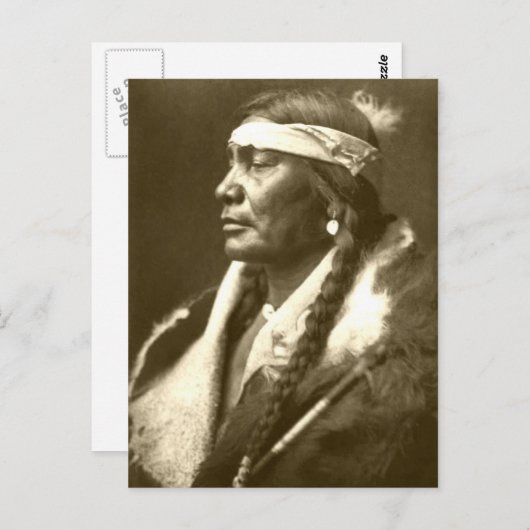 Indiaans  portret briefkaart (Voorkant / Achterkant)