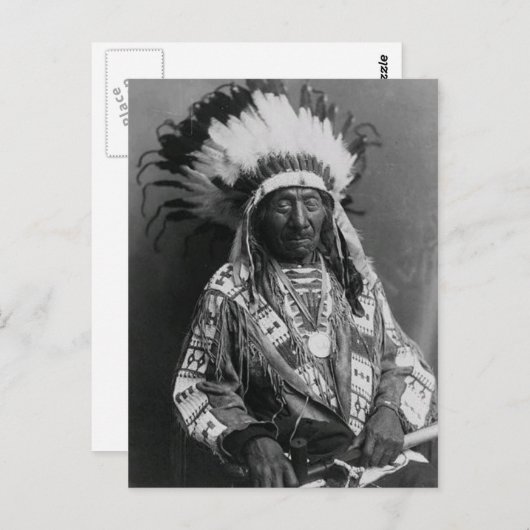 Indiaans  portret briefkaart (Voorkant / Achterkant)