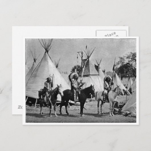 Indiaans portret briefkaart (Voorkant / Achterkant)