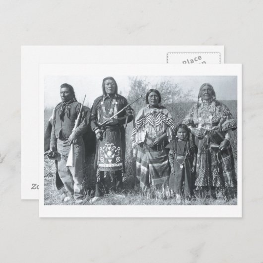 Indiaans  portret briefkaart (Voorkant / Achterkant)