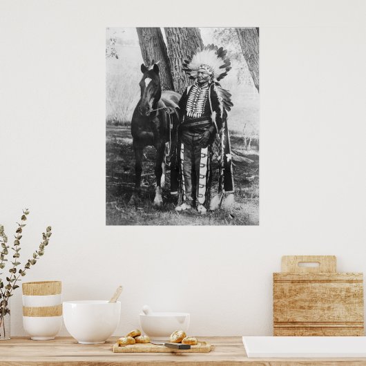 Indiaans  portret poster (Keuken)