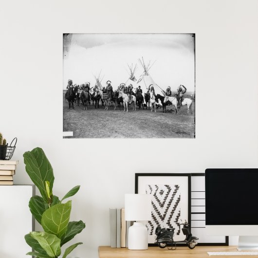 Indiaans  portret poster (Thuiskantoor)