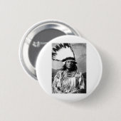 Indiaans  portret ronde button 5,7 cm (Voorkant /achterkant)