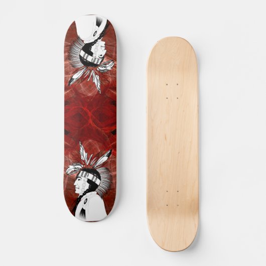 Indiaans profiel persoonlijk skateboard (Voorkant)