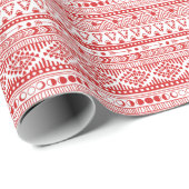 Indiaans: Red Ink Doodle. Cadeaupapier (Rol Hoek)