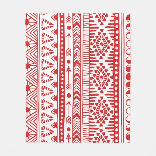 Indiaans: Red Ink Doodle. Fleece Deken (Voorkant)