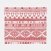 Indiaans: Red Ink Doodle. Fleece Deken (Voorkant (Horizontaal))