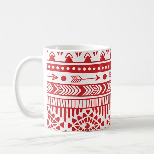 Indiaans: Red Ink Doodle. Koffiemok (Links)