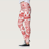 Indiaans: Red Ink Doodle. Leggings (Links)