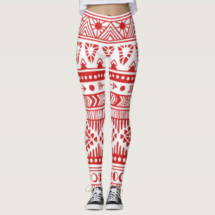 Indiaans: Red Ink Doodle. Leggings