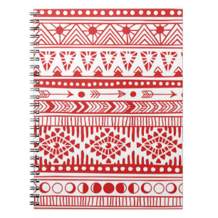 Indiaans: Red Ink Doodle. Notitieboek