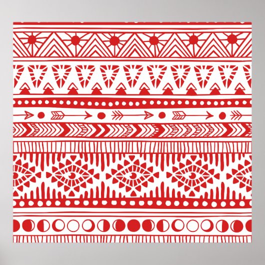 Indiaans: Red Ink Doodle. Poster (Voorkant)