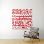 Indiaans: Red Ink Doodle. Wandkleed (In situ)