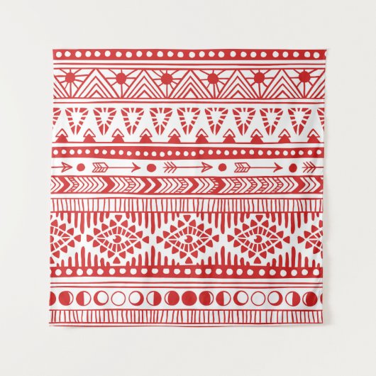 Indiaans: Red Ink Doodle. Wandkleed (Voorkant)