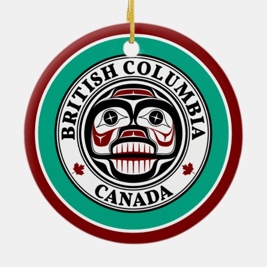 Indiaans rood zwart kunst treurende schedel keramisch ornament (Achterkant)