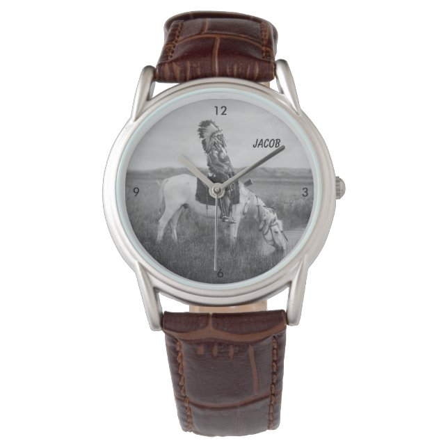 Indiaans stamhoofd te paard Horloge (Voorkant)