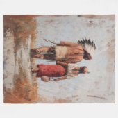 Indiaans Stel Dekbed Fleece Deken (Voorkant (Horizontaal))