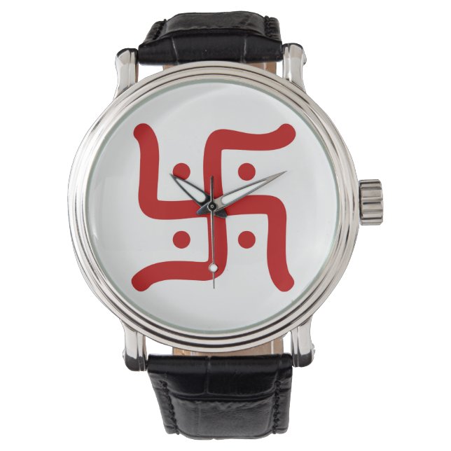 indiaans traditioneel hindu swastika symbool relig horloge (Voorkant)