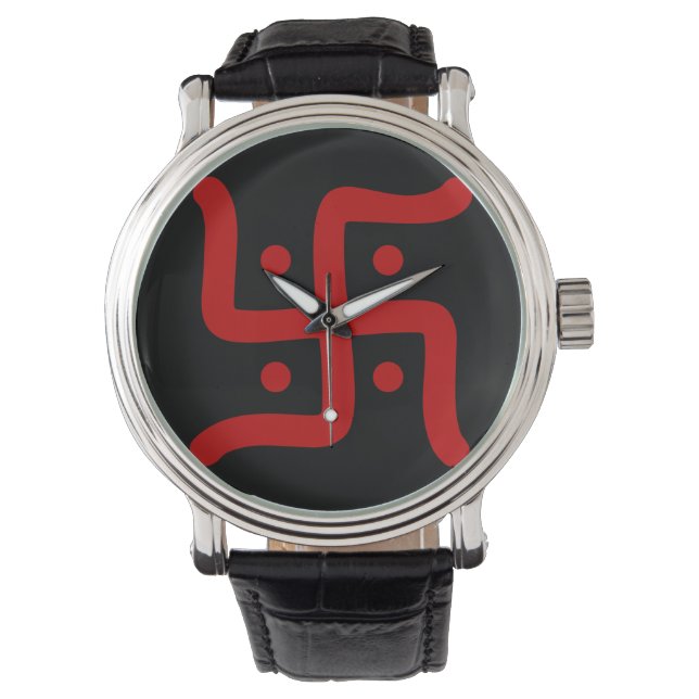indiaans traditioneel hindu swastika symbool relig horloge (Voorkant)