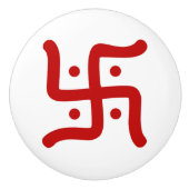 indiaans traditioneel hindu swastika symbool relig keramische knop (Voorkant)