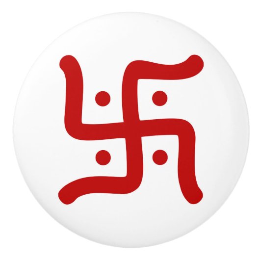 indiaans traditioneel hindu swastika symbool relig keramische knop (Voorkant)