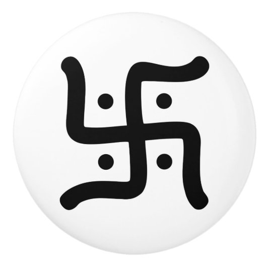 indiaans traditioneel hindu swastika symbool relig keramische knop (Voorkant)