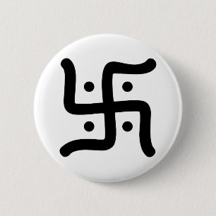 indiaans traditioneel hindu swastika symbool relig ronde button 5,7 cm