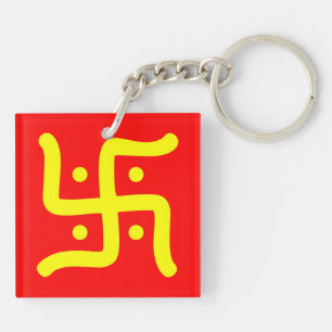indiaans traditioneel hindu swastika symbool relig sleutelhanger