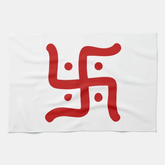 indiaans traditioneel hindu swastika symbool relig theedoek (Horizontaal)