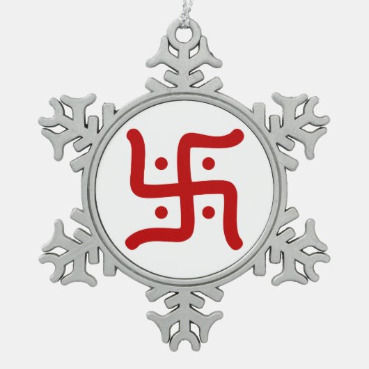 indiaans traditioneel hindu swastika symbool relig tin sneeuwvlok ornament (Voorkant)