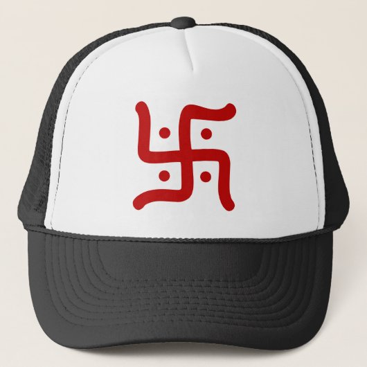 indiaans traditioneel hindu swastika symbool relig trucker pet (Voorkant)