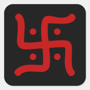 indiaans traditioneel hindu swastika symbool relig vierkante sticker